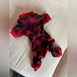 Plaid Puppy Onesie Holiday Dog Clothes
